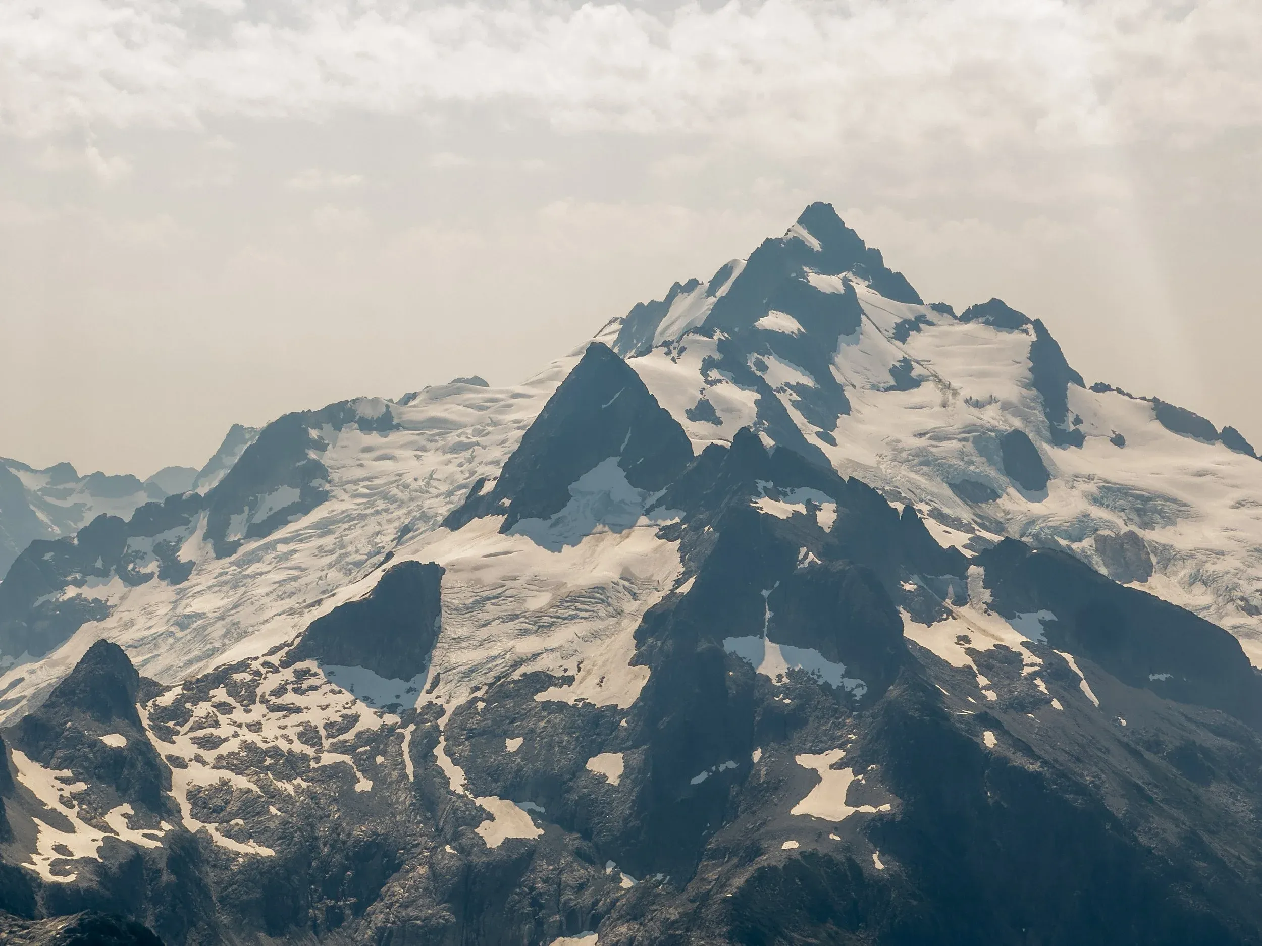Closer shot on the Zenith ridge with the glacier crux