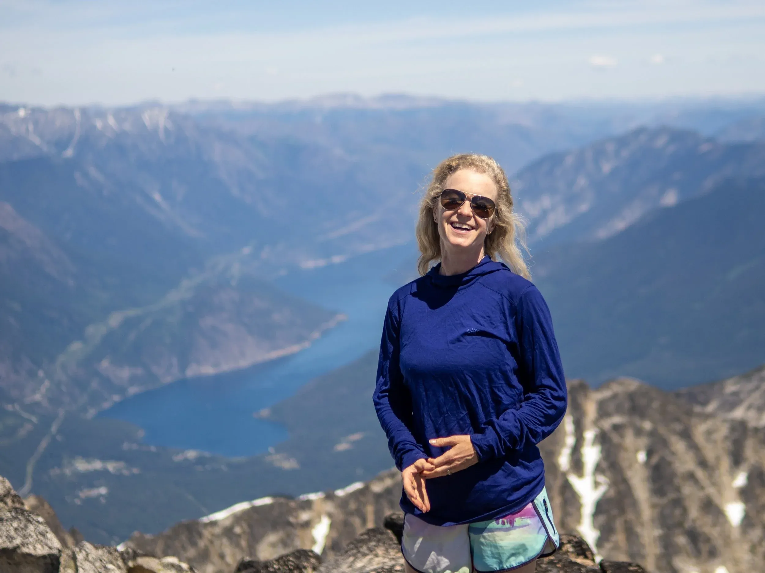 Views from the summit. Anderson Lake in the background.