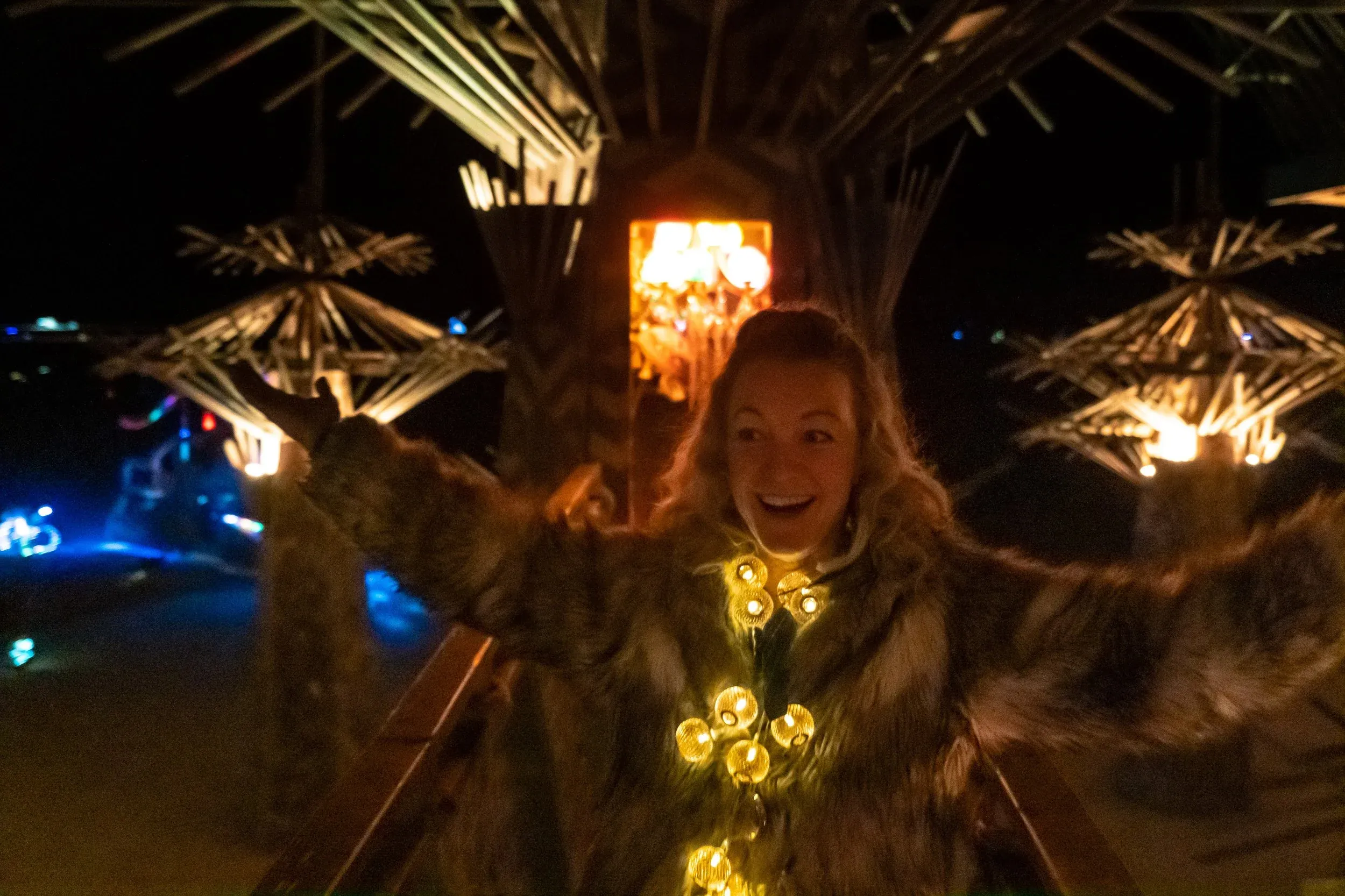 A big highlight art piece from this year was “Paradisium”. An enormous grove of reclaimed wood-built “trees”. It was hard to capture, but the attention to detail was incredible in some of the individual trees you could climb up and inside.