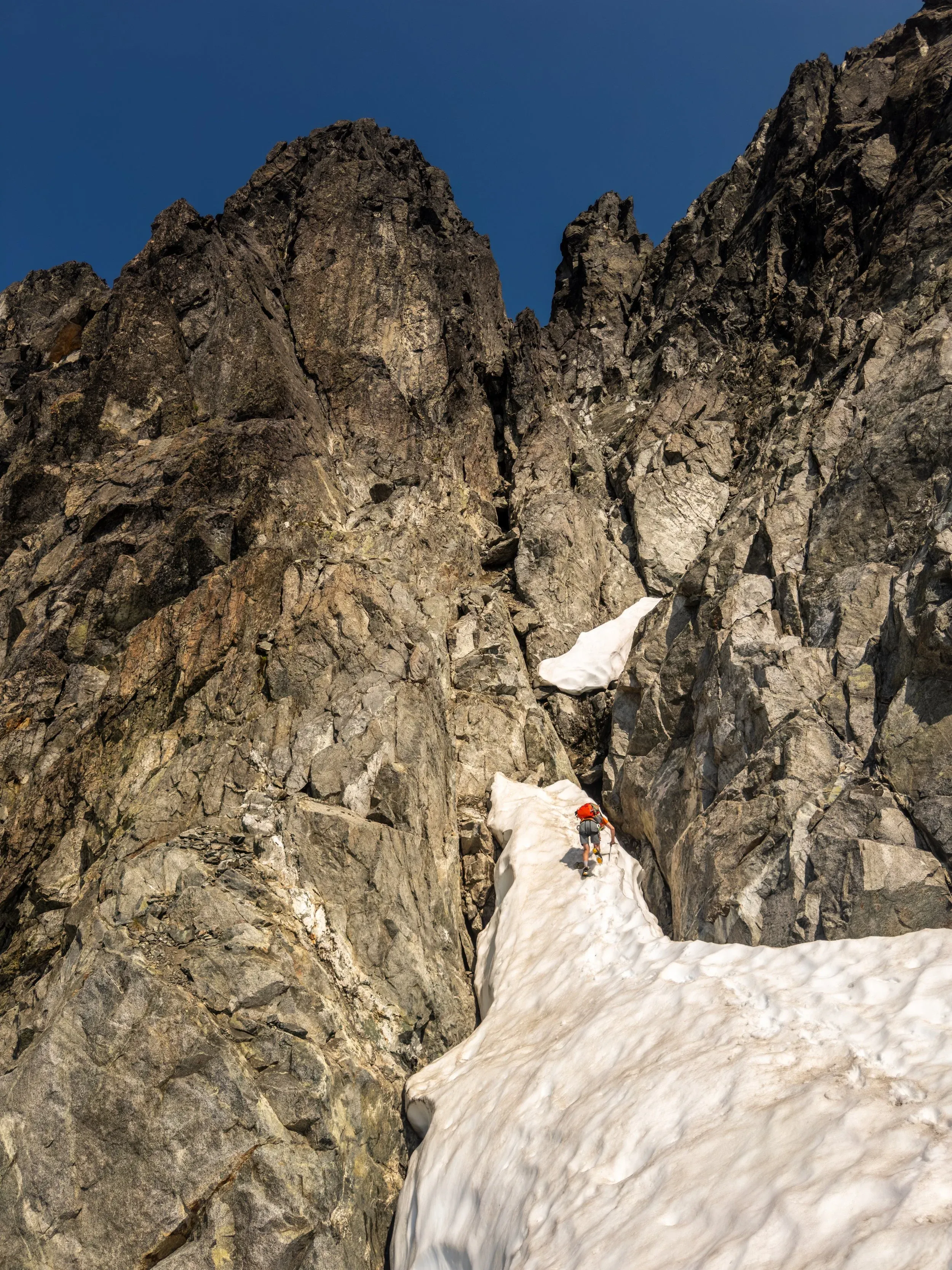 The descent from the Dione ridgeline on the far side involved another rappel, and another awkward transition to crampons to gain the glacier
