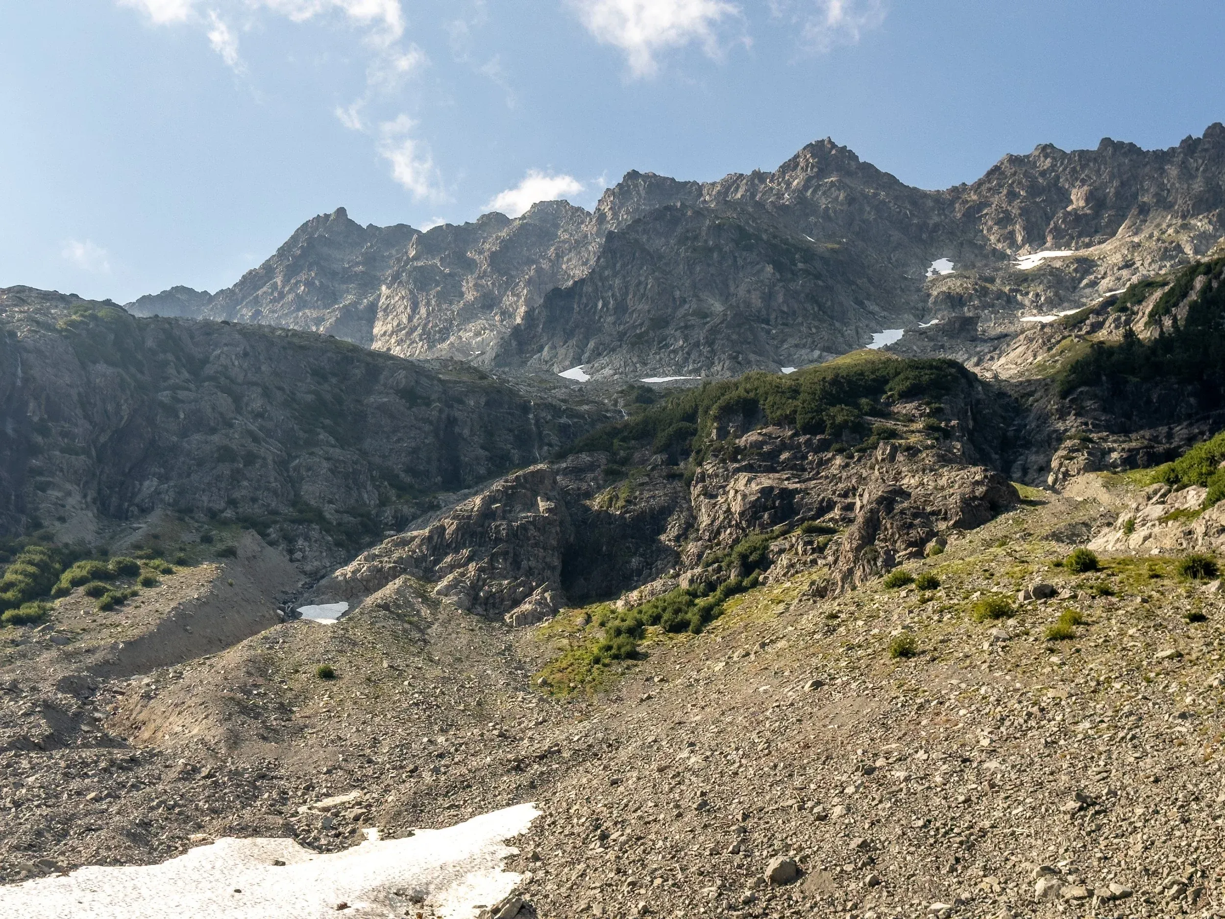 Looking back up at our descent