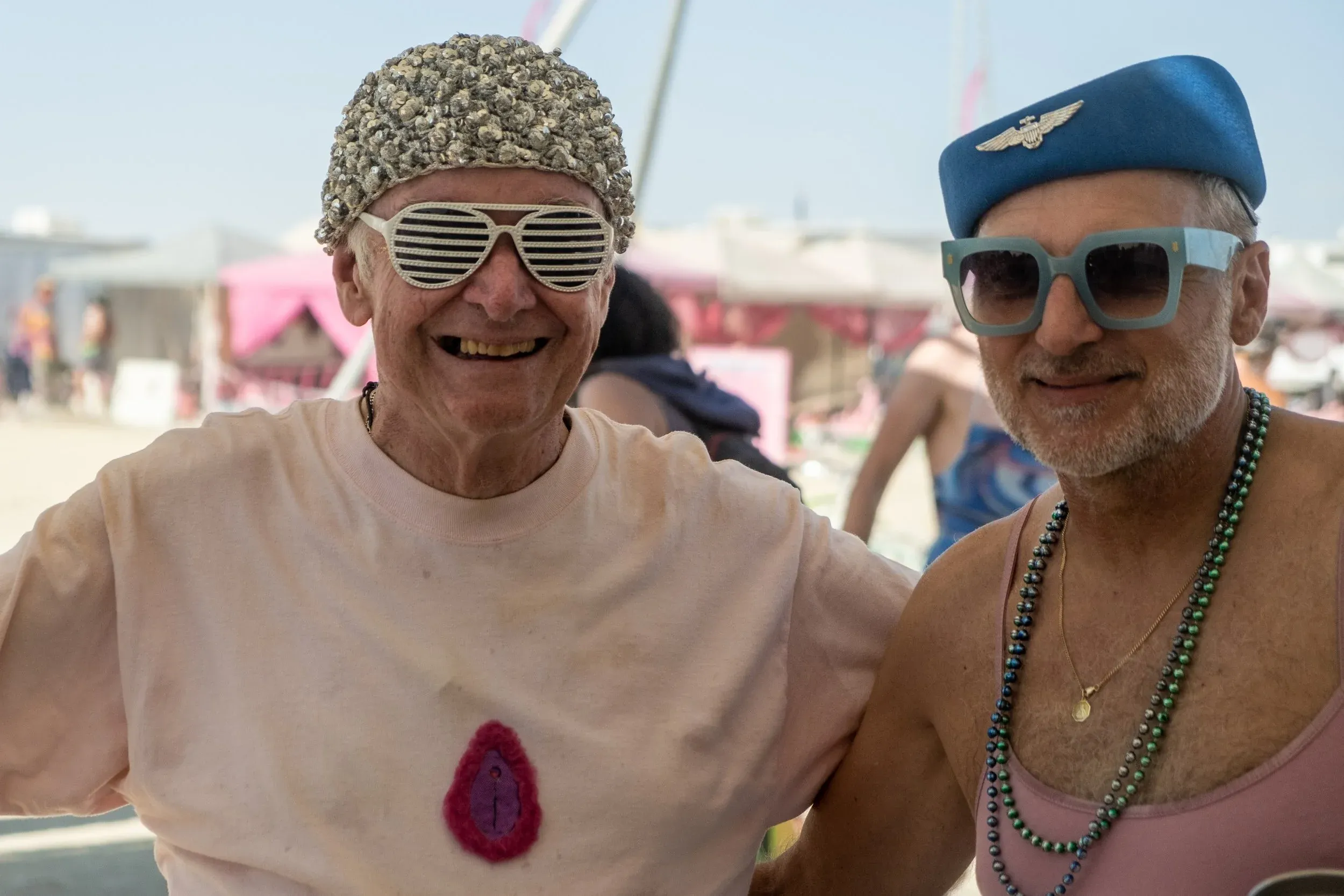 Longtime camp member Jurgen (left) all the way from Austria on his 80th birthday!